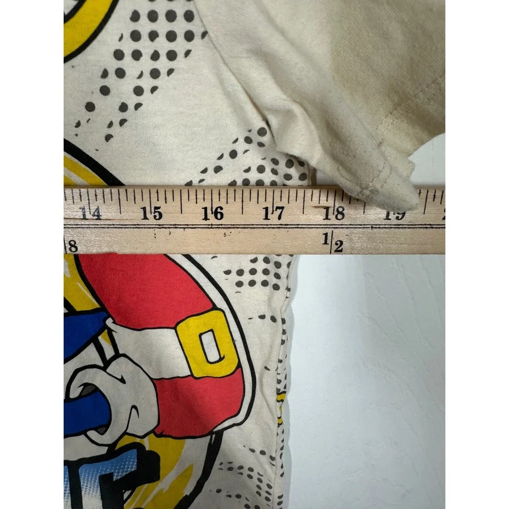 Sonic The Hedgehog T-Shirt Kids 14/16 Cream Shadow Graphic Tee Sega Halftone Dot